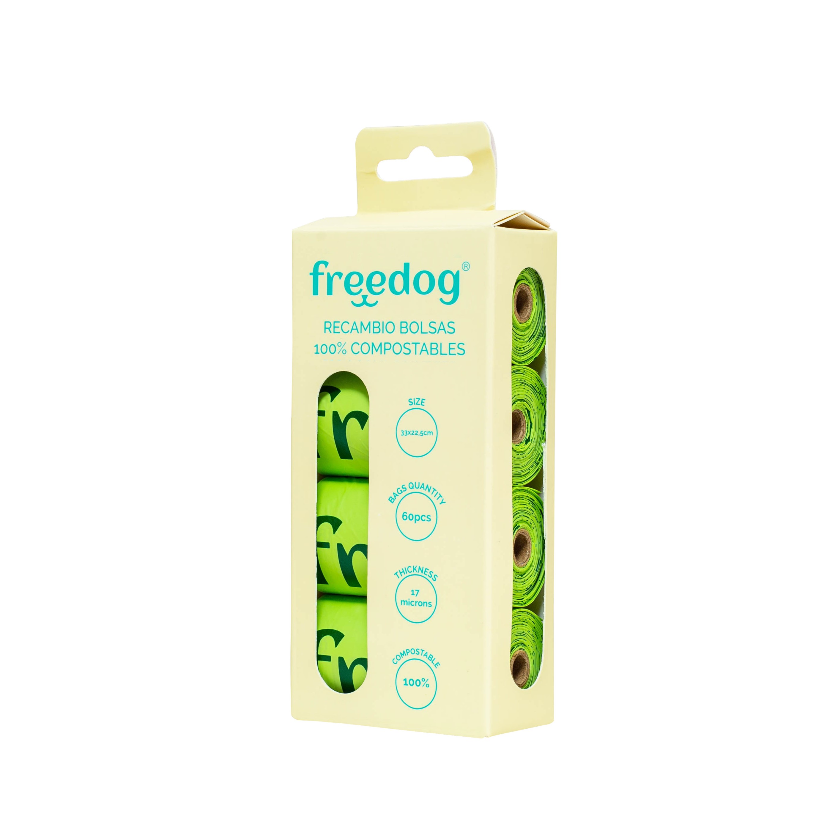 Compostable Poop Bags - 4 Rolls/15 Bags Each