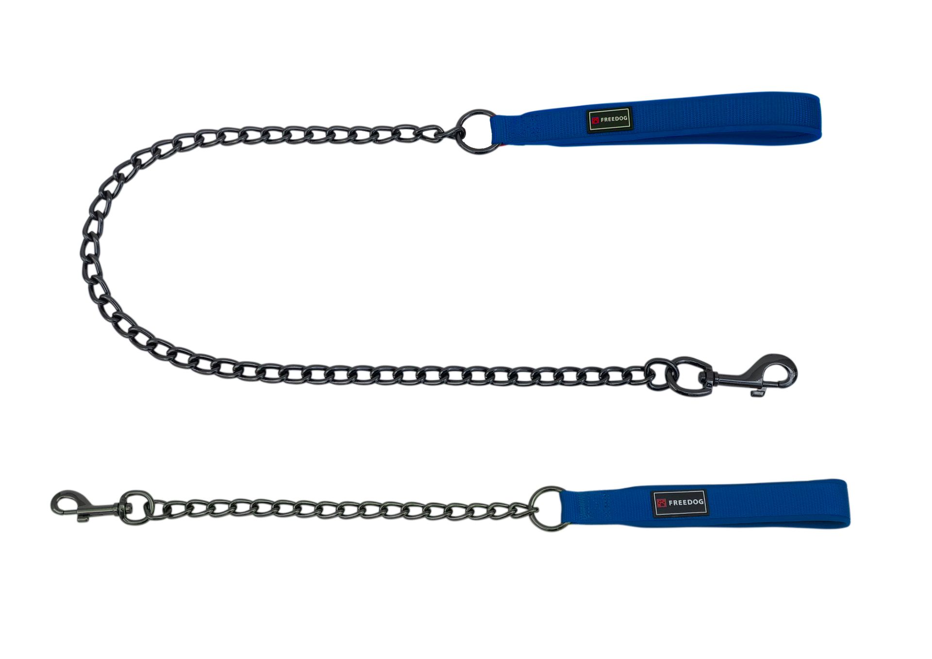 Gun Metal Chain Leash - Blue