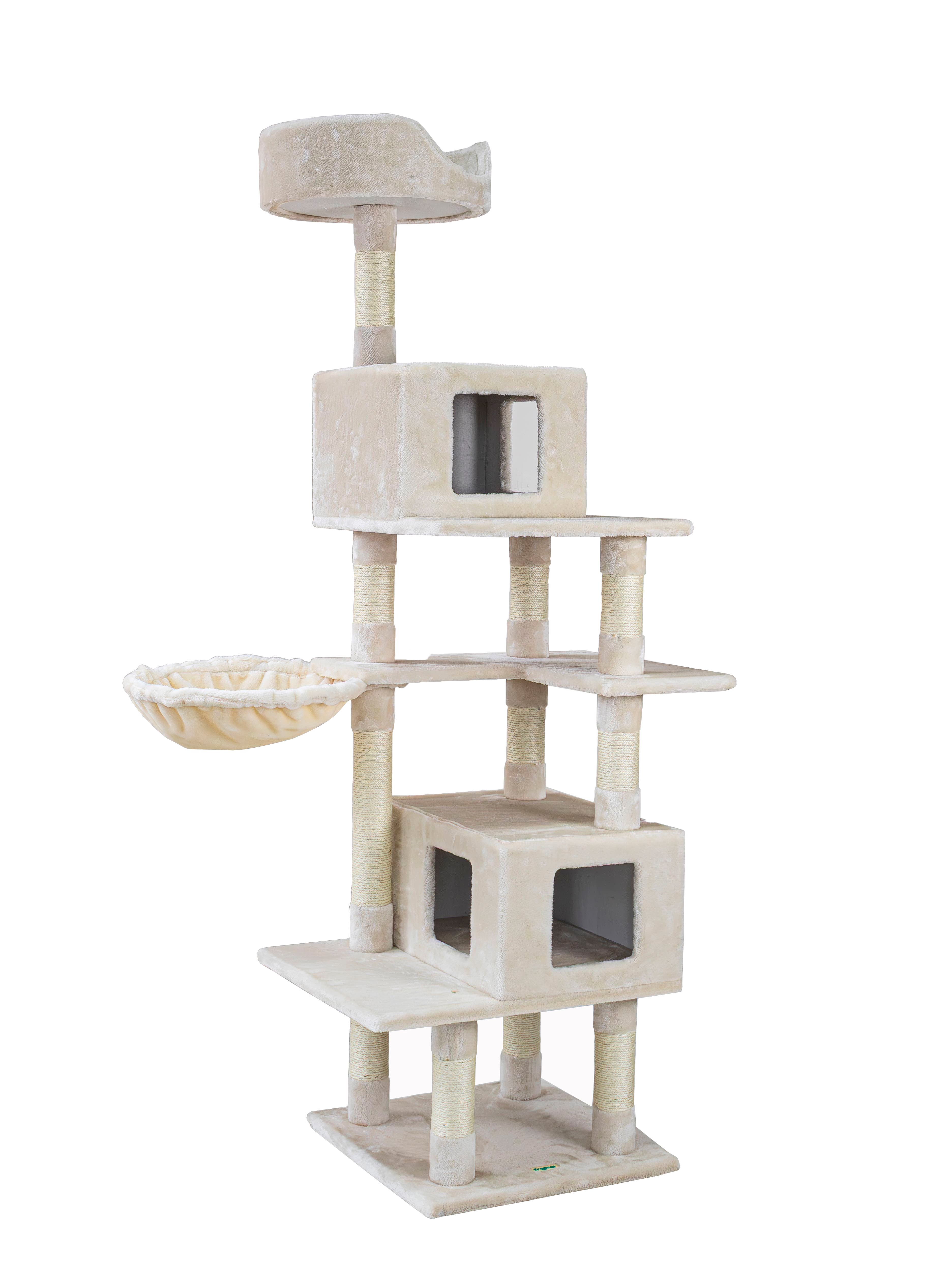 Fortress Den Scratcher - 50 x 50 x 181cm - White/Cream