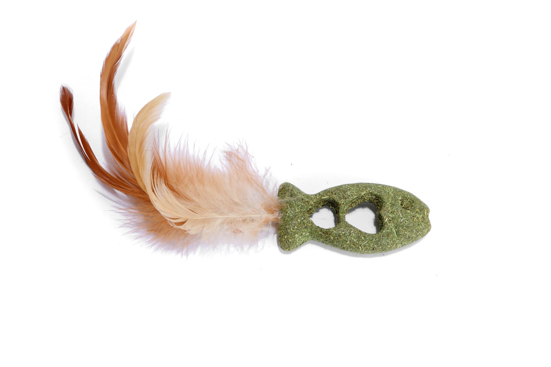 Heart-Shaped Matatabi Fish With Feathers - 12x3cm