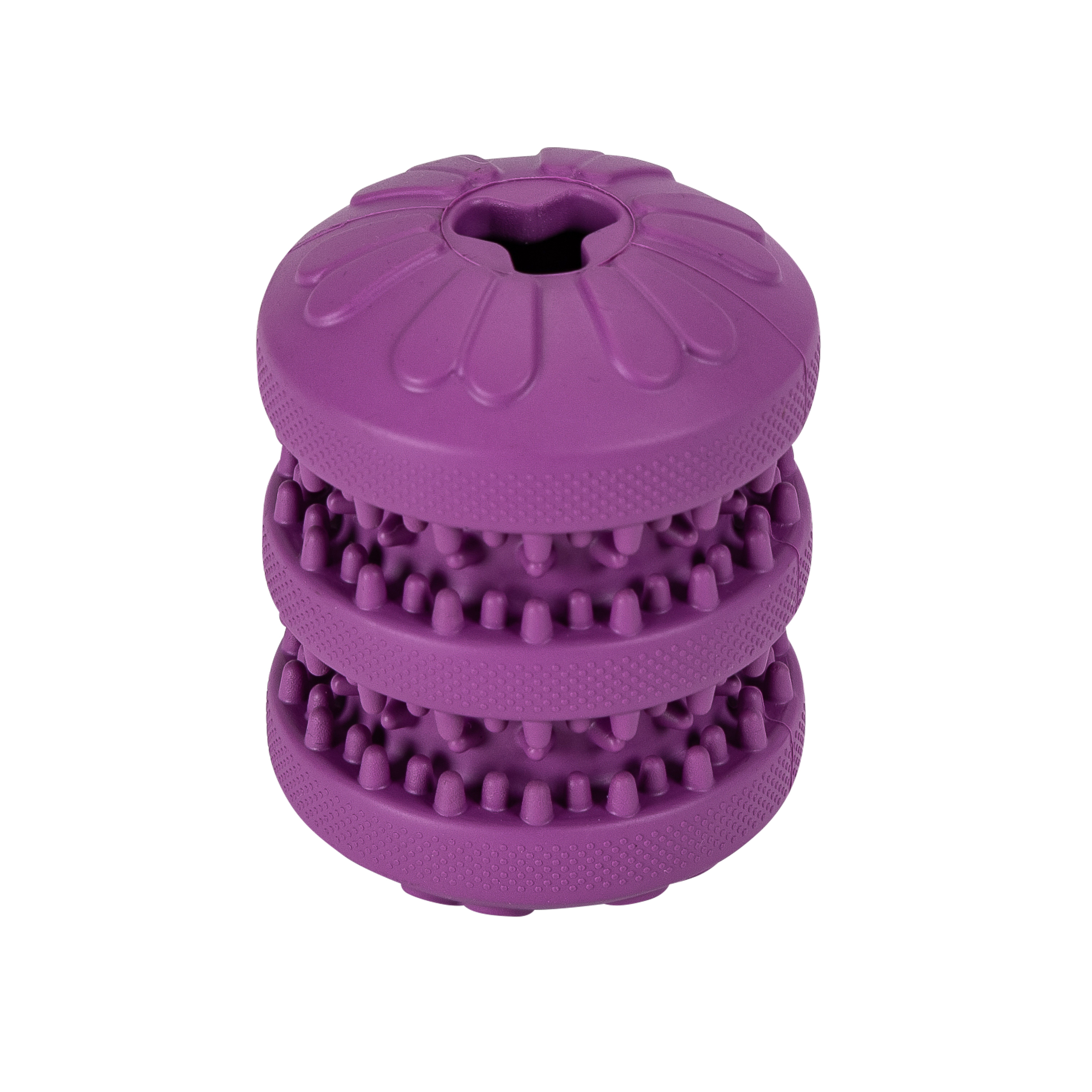 Rubber Snack Toy Roller - Violet - 8 x 6 x 6cm